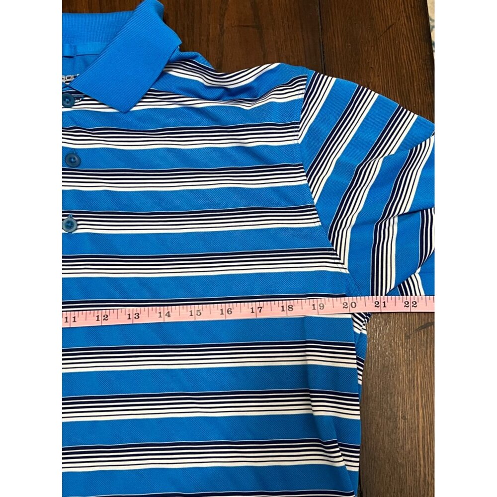 Nike Golf Standard Fit Striped Polo Shirt Blue White Mens Medium Dri-Fit Active - Picture 6 of 9